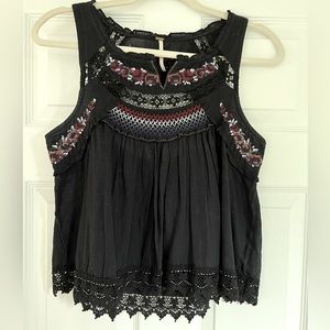 Free People Beaded and Embroidered Top